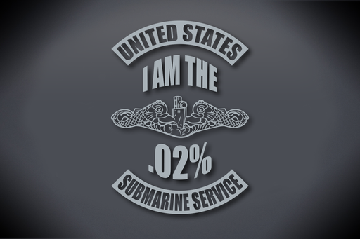 I Am The .02% Vinyl Cut Decal - United States Submarine Service - Silver Metallic Vinyl
