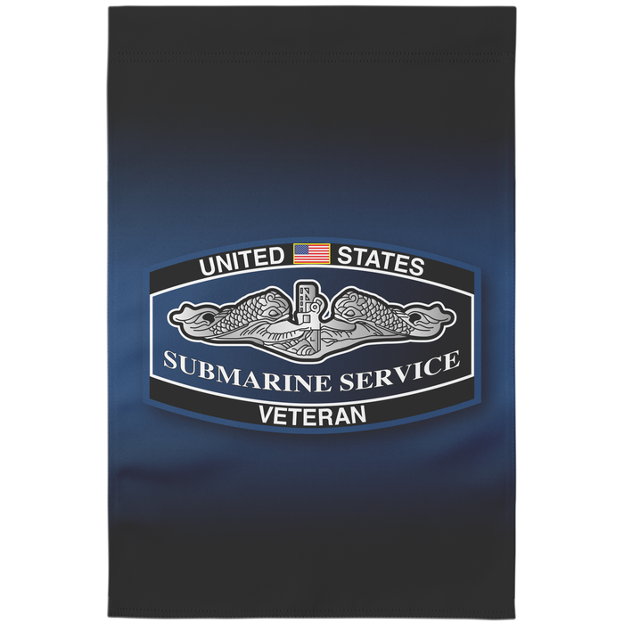 United States Submarine Service Veteran Garden Flag – Double-Sided with U.S. Flag & Dolphins - Flag