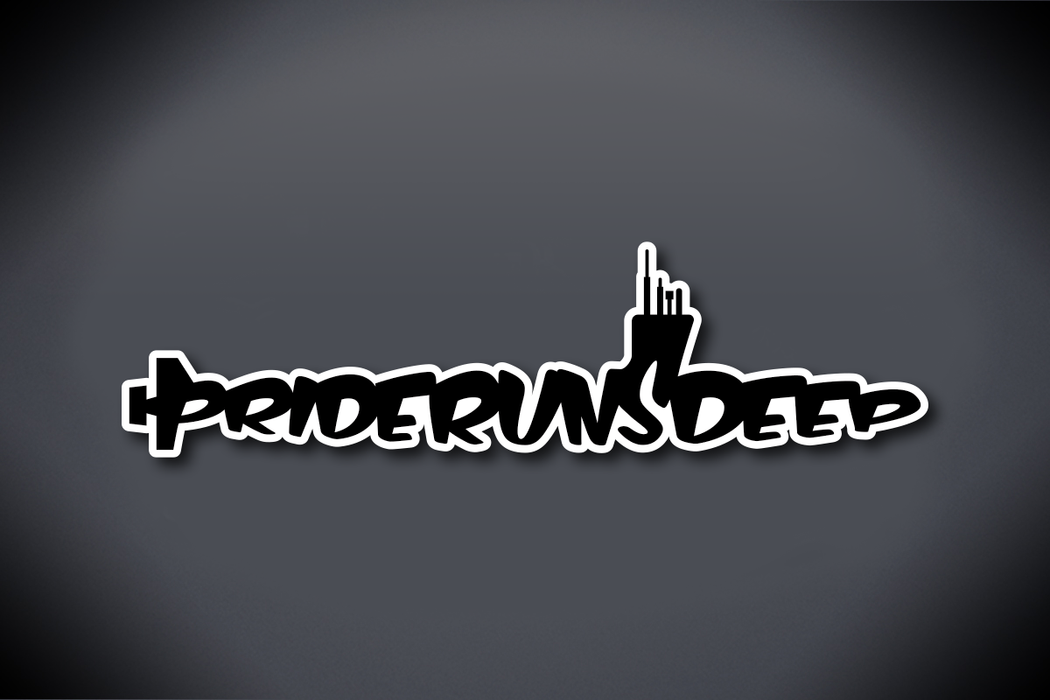 Pride Runs Deep Vinyl Cut Decal - Glossy Black Vinyl with Glossy White Vinyl
