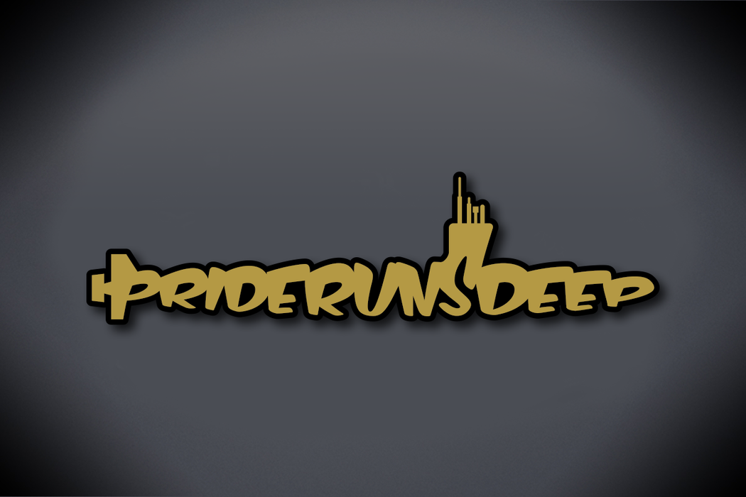 Pride Runs Deep Vinyl Cut Decal - Glossy Gold Vinyl with Glossy Black Vinyl