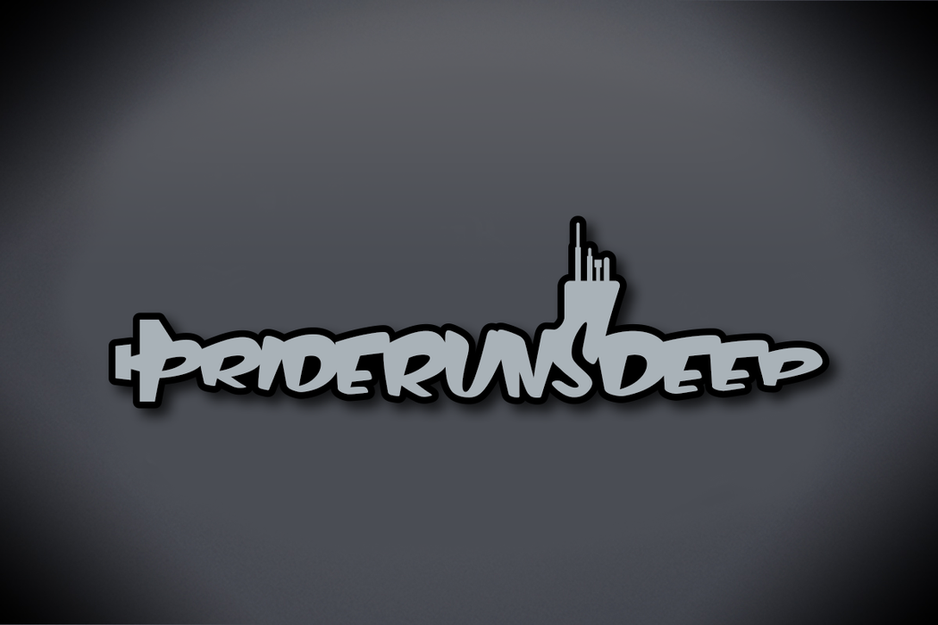 Pride Runs Deep Vinyl Cut Decal - Glossy Silver Vinyl with Glossy Black Vinyl