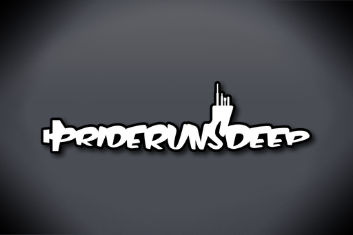 Pride Runs Deep Vinyl Cut Decal - Glossy White Vinyl with Glossy Black Vinyl