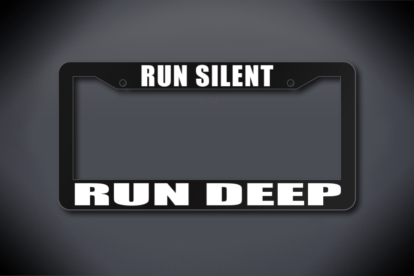 United States Submarine Service Run Silent Run Deep License Plate Frame (Thick / Thick Black Frame)