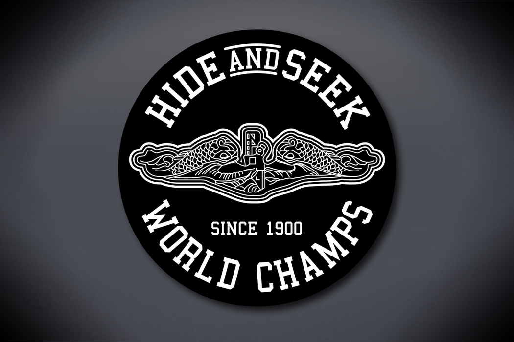 United States Submarine Service Decal - Hide and Seek World Champs Since 1900 (Circle)