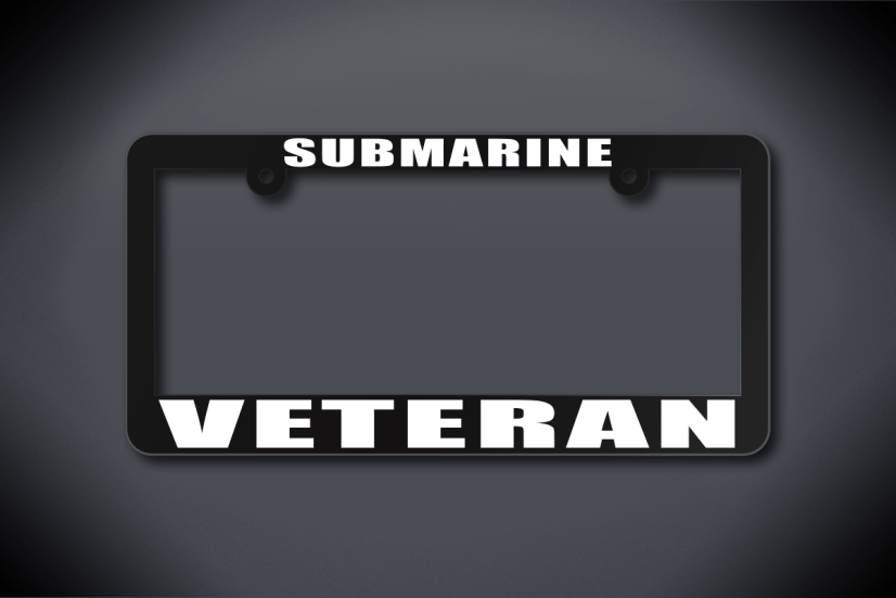United States Submarine Service Submarine Veteran License Plate Frame (Thin / Thick Black Frame)