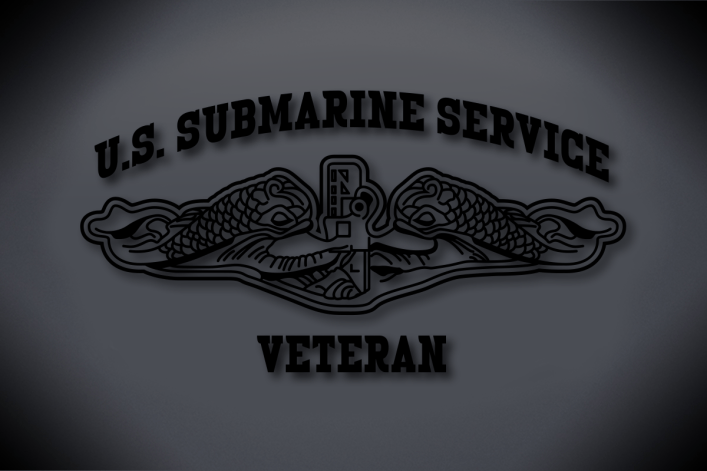 U.S. Submarine Service Veteran Vinyl Cut Decal - Black Glossy Silver