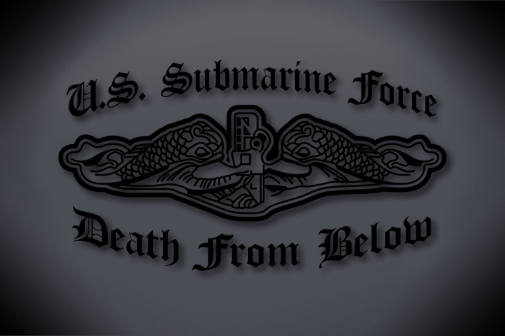 U.S. Submarine Force Death from Below Vinyl Cut Decal - Black Glossy Vinyl