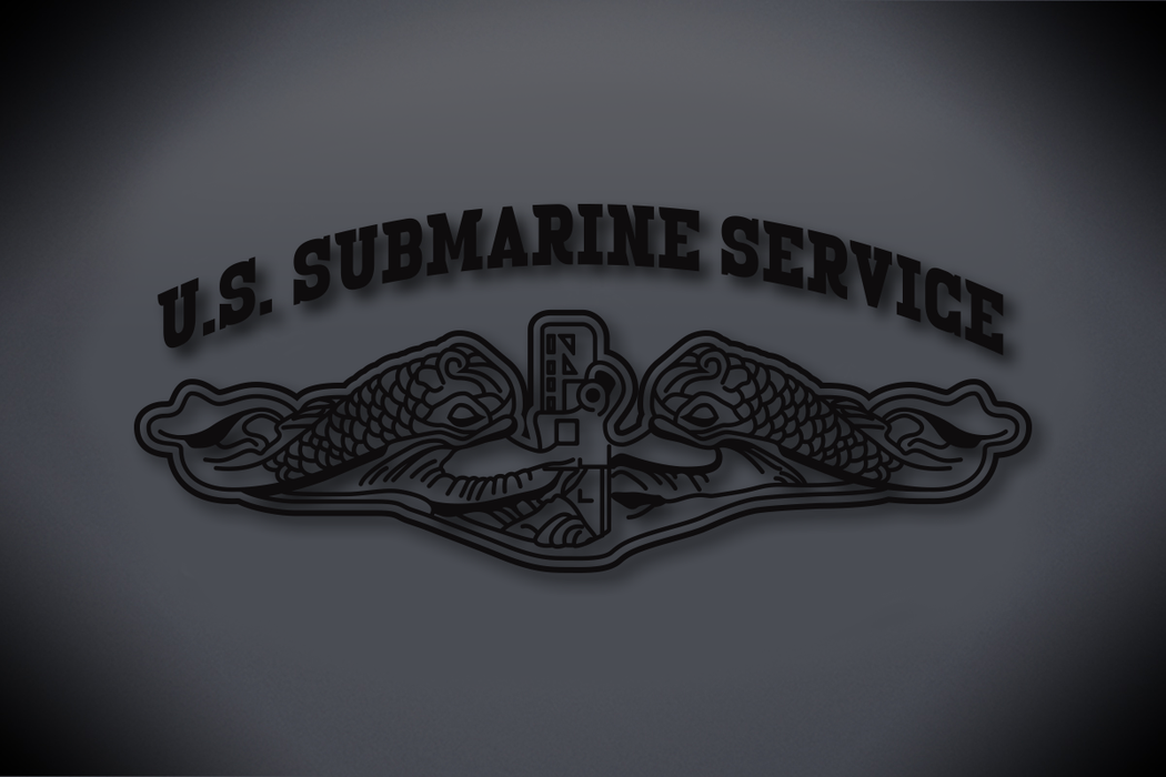 U.S. Submarine Service with Dolphins Vinyl Cut Decal Black