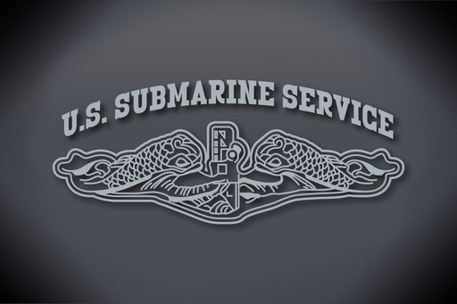 U.S. Submarine Service with Dolphins Vinyl Cut Decal Silver (Metallic)