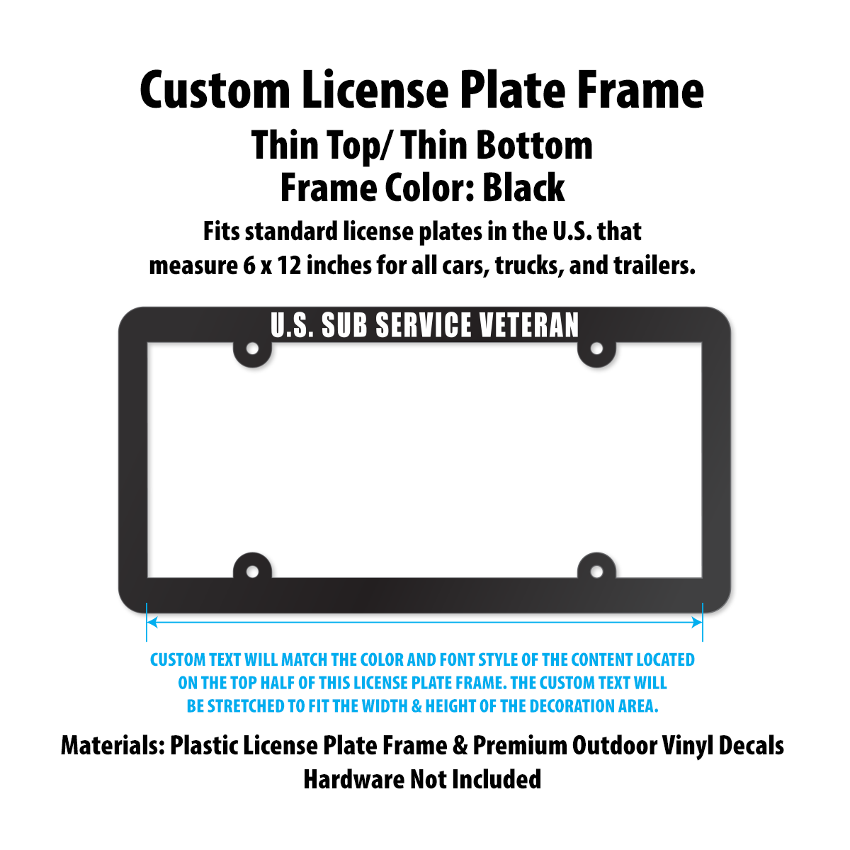 Submarine Service Custom License Plate Frames
