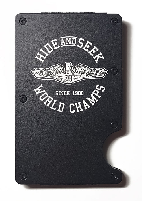 United States Submarine Service - Hide and Seek World Champs Engraved Card Holder - Front