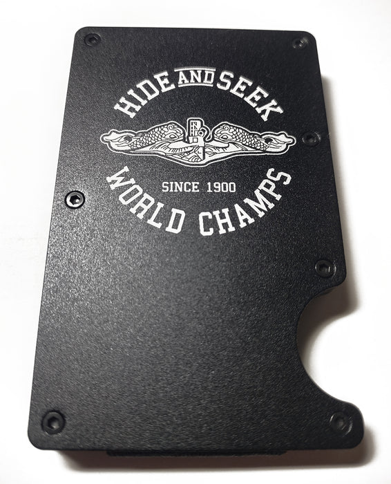 United States Submarine Service - Hide and Seek World Champs Engraved Card Holder - Top 3D