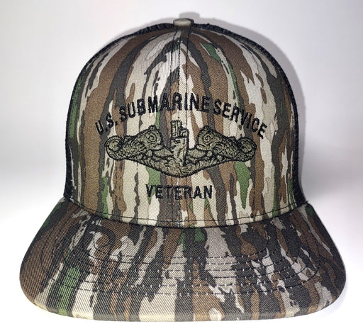 Realtree Original & Black Slate Hat - United States Submarine Service Veteran Embroidered Hat - Front Crown