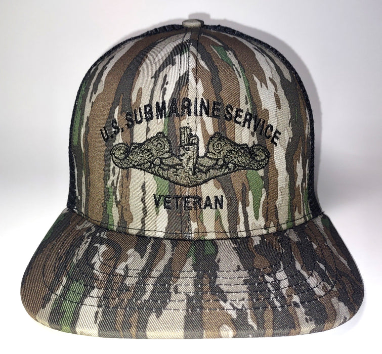 Realtree Original & Black Slate Hat - United States Submarine Service Veteran Embroidered Hat - Front Crown