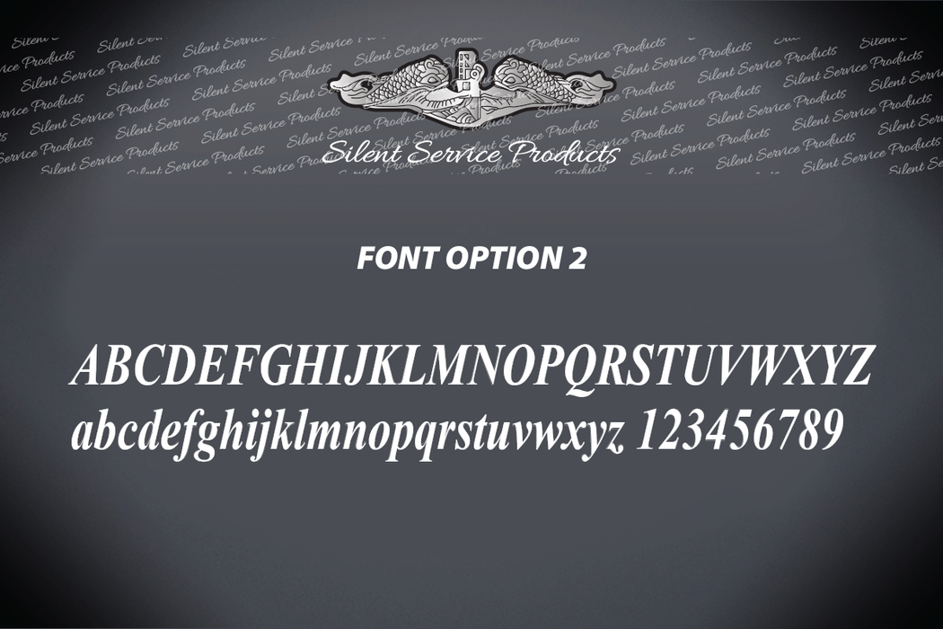 United States Submarine Service Flask - Custom Engraved Message Font Option 2