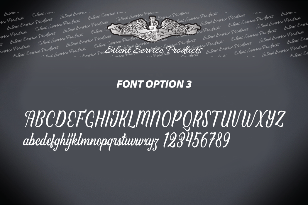 United States Submarine Service Flask - Custom Engraved Message Font Option 3
