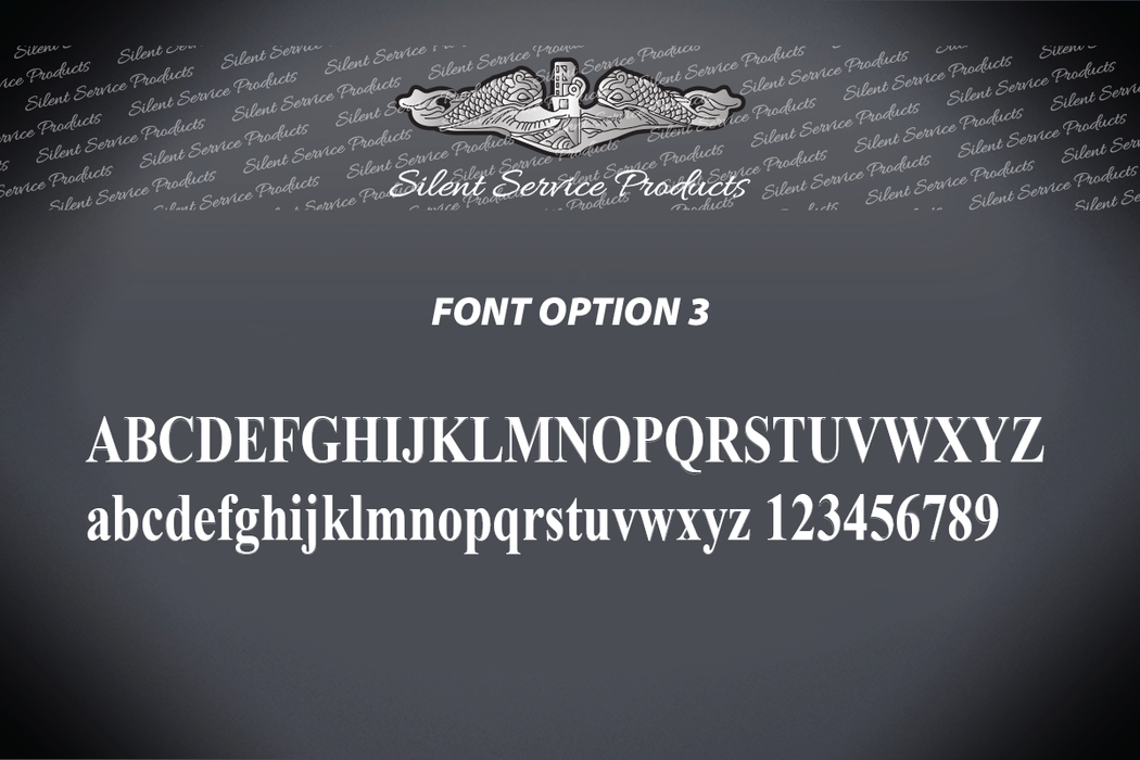 United States Submarine Service Flask - Custom Engraved Message Font Option 3
