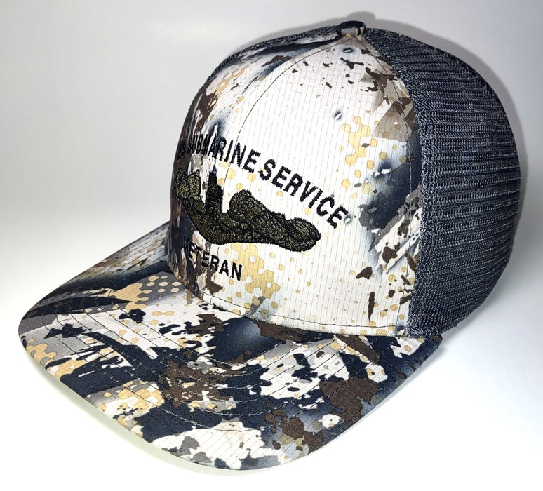 SKRE Gear Solace & Charcoal Slate U.S. Submarine Service Veteran Embroidered Hat- Front Right Side