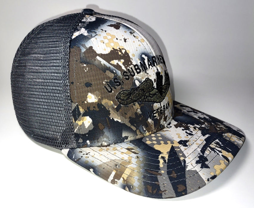 SKRE Gear Solace & Charcoal Slate U.S. Submarine Service Veteran Embroidered Hat- Front Left Side