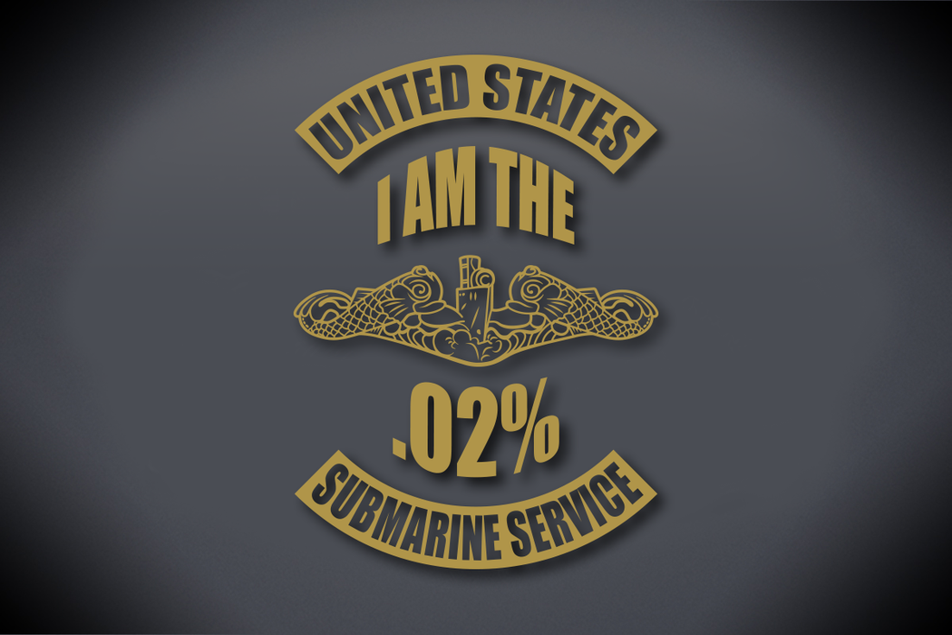 I Am The .02% Vinyl Cut Decal - United States Submarine Service - Gold Metallic Vinyl