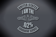 I Am The .02% Vinyl Cut Decal - United States Submarine Service - Silver Metallic Vinyl