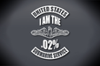 I Am The .02% Vinyl Cut Decal - United States Submarine Service - White Vinyl