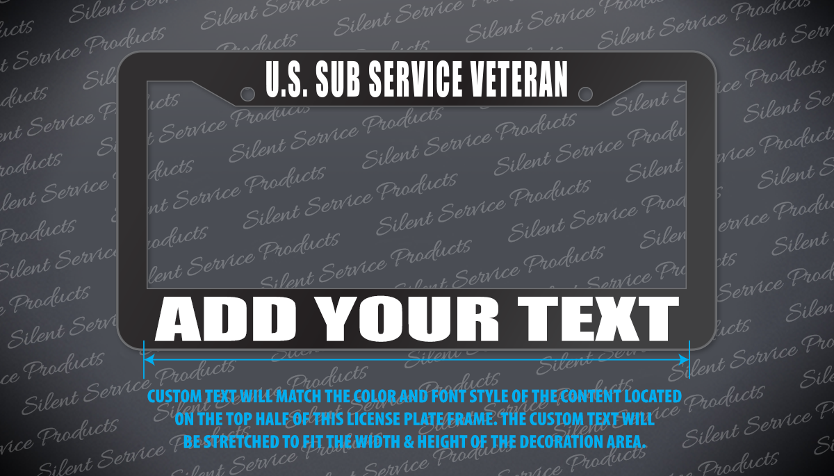 U.S. Sub Service Veteran - Add Your Boat Name Here - Thick Top / Thick Bottom Frame Style