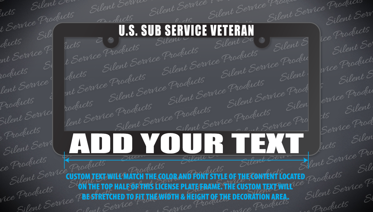 U.S. Sub Service Veteran - Add Your Boat Name Here - Thin Top / Thick Bottom Frame Style