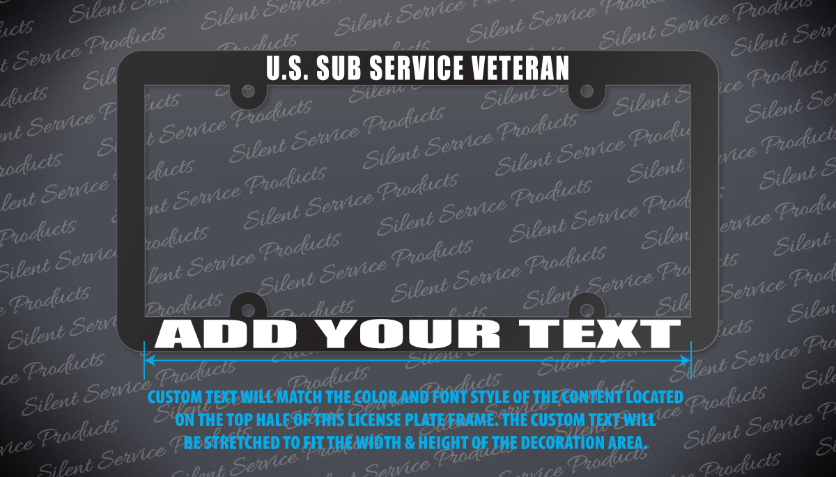 U.S. Sub Service Veteran - Add Your Boat Name Here - Thin Top / Thin Bottom Frame Style