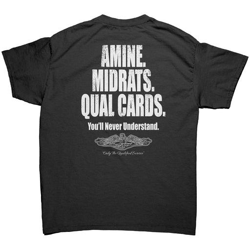 United States Submarine Service T-Shirt - Amine. Midrats. Qual Cards.