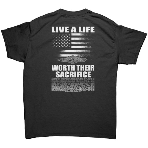 United States Submarine Service Live A Life Worth Their Sacrifice T-Shirt
