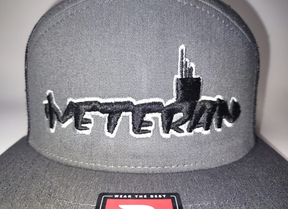 Veteran Submarine Shape Embroidered Hat- Snap Back Richardson 168- Front Zoomed In