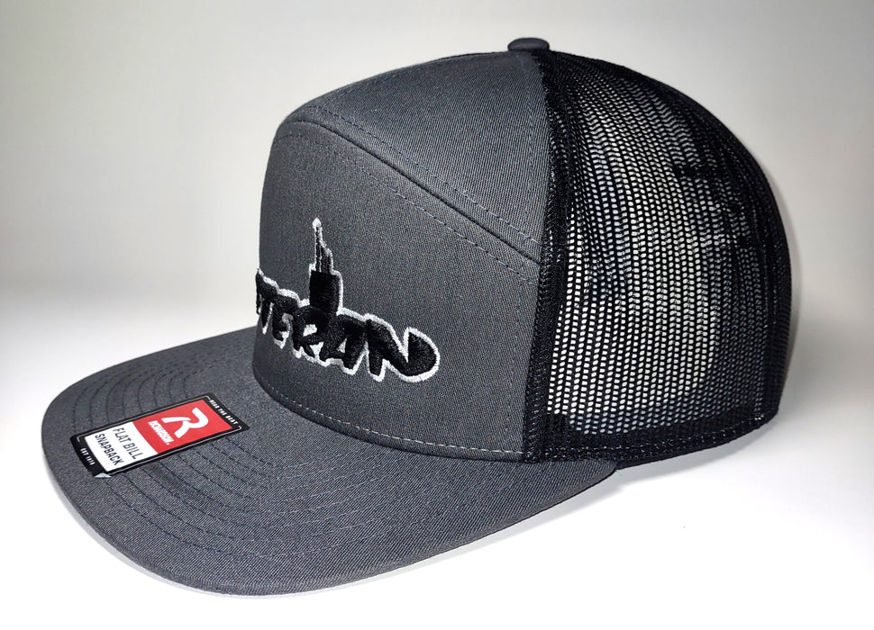 Veteran Submarine Shape Embroidered Hat- Snap Back Richardson 168- Front Left Side