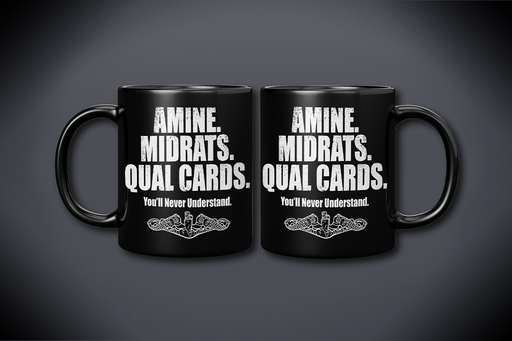 Amine. Midrats. Qual Cards. You'll Never Understand. 11oz. Black Ceramic Mug