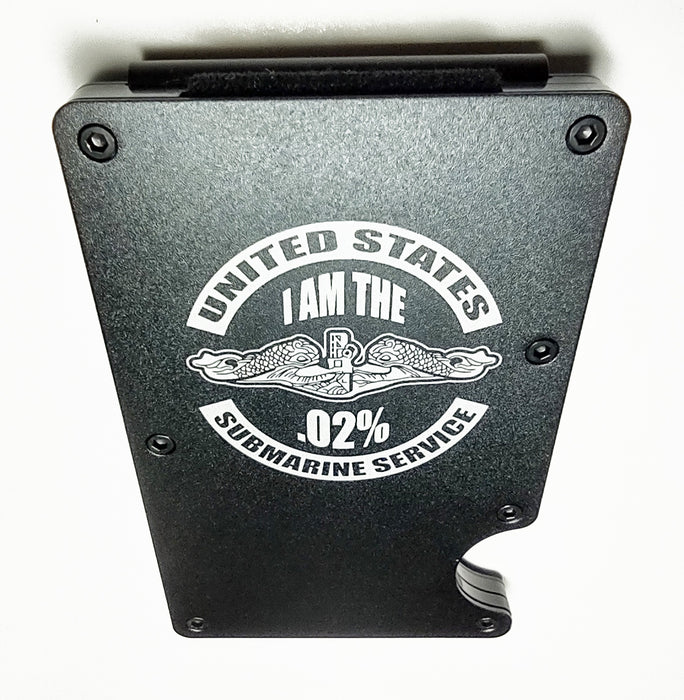 United States Submarine Service - I Am The .02% Engraved Card Holder - Top 3D