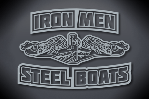 Iron Men Steel Boats Vinyl Cut Decal - Silver Metallic Glossy Vinyl