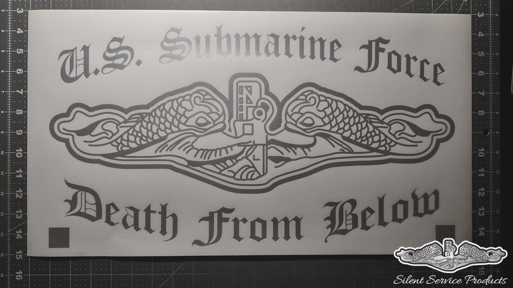 U.S Submarine Force Death From Below Vinyl Cut Decal Video