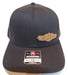 Richardson 112 Black with Black Trucker Mesh Submarine Service Dolphins Engraved Patch - Front View