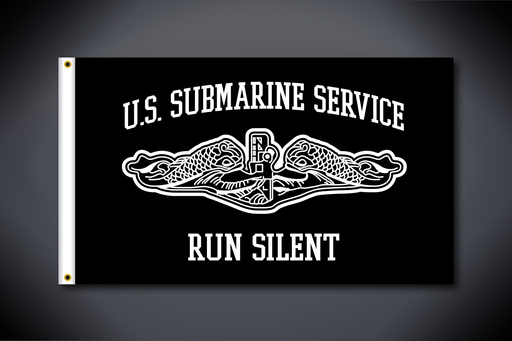 U.S. Submarine Service Flag - Run Silent - (Side 1 - Double Sided - Outdoor Use)