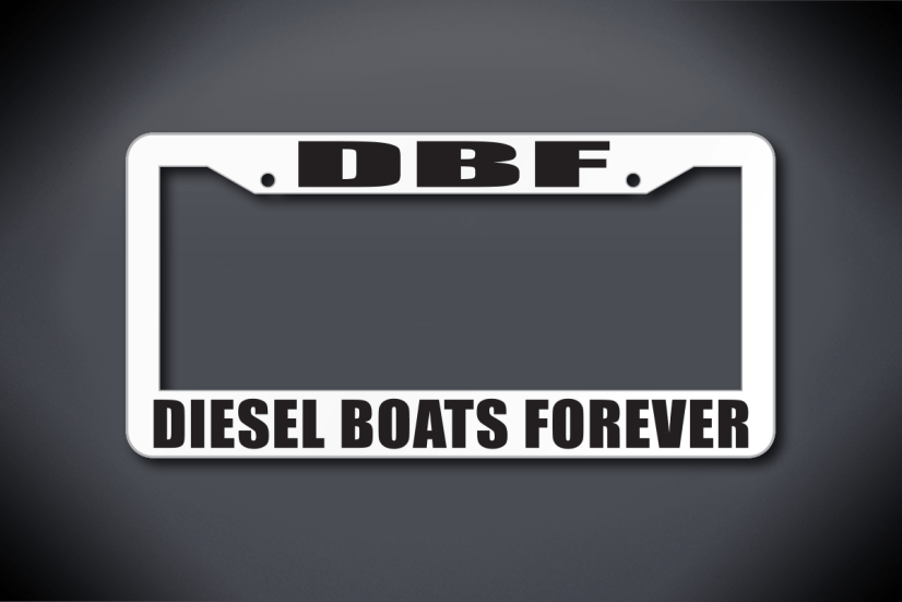 United States Submarine Service License Plate Frame - DBF (Diesel Boats Forever) (Thick / Thick White Frame)
