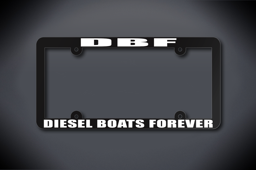 United States Submarine Service License Plate Frame - DBF (Diesel Boats Forever) (Thin / Thin Black Frame)