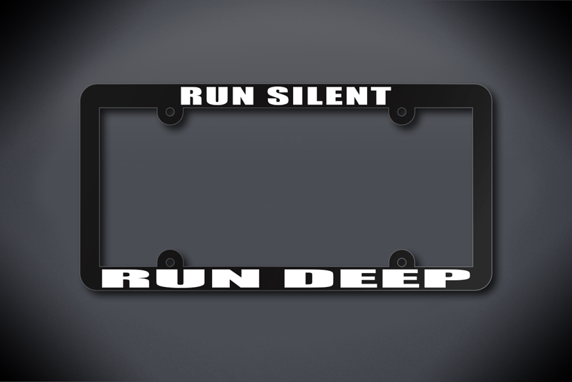 United States Submarine Service Run Silent Run Deep License Plate Frame (Thin / Thin Black Frame)