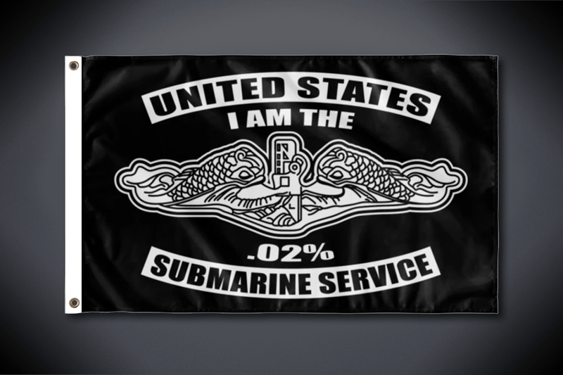 United States Submarine Service Flag - I Am The .02% (Side 1 - Double Sided - Outdoor Use)