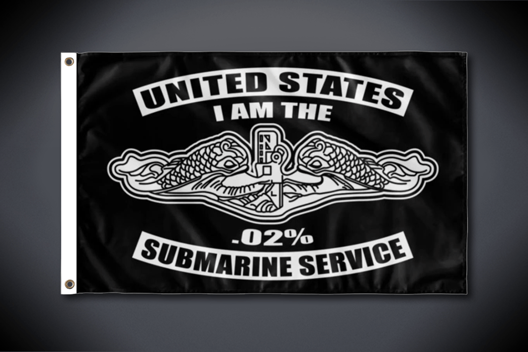 United States Submarine Service Flag - I Am The .02% (Outdoor Use - 5'w x 3'h)