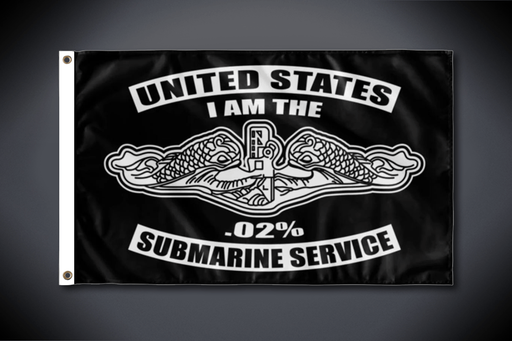 United States Submarine Service Flag - I Am The .02% (Outdoor Use - 5'w x 3'h)