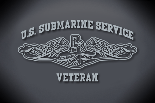 U.S. Submarine Service Veteran Vinyl Cut Decal - Silver Metallic Glossy Silver