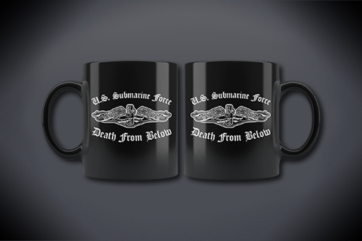 U.S. Submarine Force Death From Below 11oz. Black Ceramic Mug