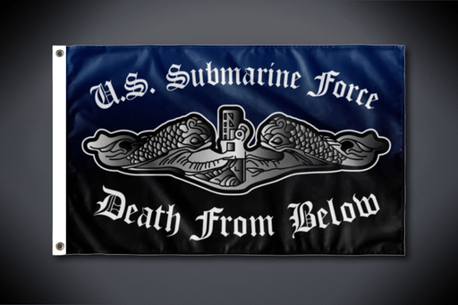 U.S. Submarine Force Death From Below Flag (Outdoor Use - 5'w x 3'h)