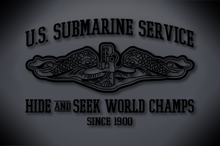 U.S. Submarine Service Hide and Seek World Champs Vinyl Cut Decal - Glossy Black Vinyl