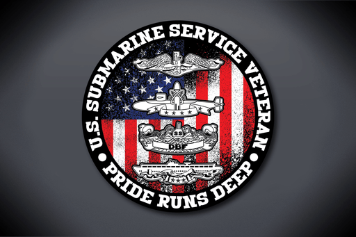 U.S Submarine Service Veteran Pride Runs Deep Vinyl Decal